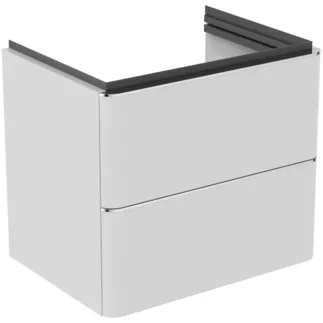 IDEAL STANDARD ADAPTO / STRADA II - Toaletní stolek 570x417x490 mm v bílé barvě, 2 zásuvky - Push-to-open, SoftClosing, Předmontováno, Dřevo z udržitelných zdrojů #T4300WG - Bílý lak s vysokým leskem