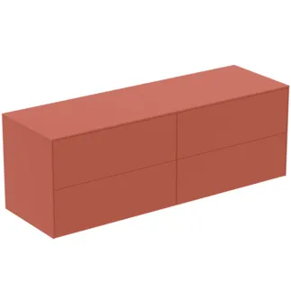 IDEAL STANDARD CONCA - toaletní skříňka 1587x505x550 mm v matném laku Sunset, 4 zásuvky - bez úchytky, s plným výsuvem, otevírání push-to-open, SoftClosing, předem smontovaná, dřevo z udržitelných zdrojů #T4325Y3 - Sunset matt