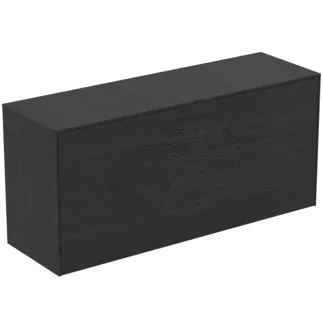 IDEAL STANDARD CONCA - Toaletní stolek 1202x373x550 mm v dubové dýze s fládrováním, 2 zásuvky - bez úchytky, plný výsuv, otevírání push-to-open, SoftClosing, předmontované, dřevo z udržitelných zdrojů, pravá dřevěná dýha #T4320Y4 - dub fládrovaný