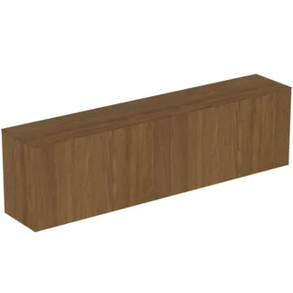IDEAL STANDARD CONCA - toaletní skříňka 1987x373x550 mm v dekoru tmavý ořech, 4 zásuvky - bez úchytky, plný výsuv, otevírání push-to-open, SoftClosing, předmontováno, dřevo z udržitelných zdrojů, dýha z pravého dřeva #T4332Y5 - tmavý ořech
