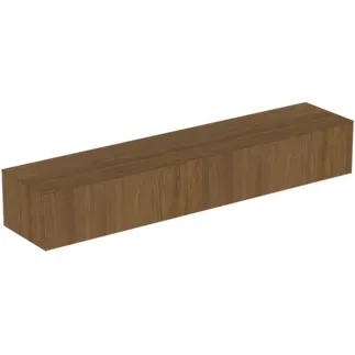 IDEAL STANDARD CONCA - toaletní skříňka 2387x505x370 mm v dekoru tmavý ořech, 2 zásuvky - bez úchytky, s plným výsuvem, otevírání push-to-open, soft-close, předem smontovaná, dřevo z udržitelných zdrojů, dýha z pravého dřeva #T4335Y5 - tmavý ořech