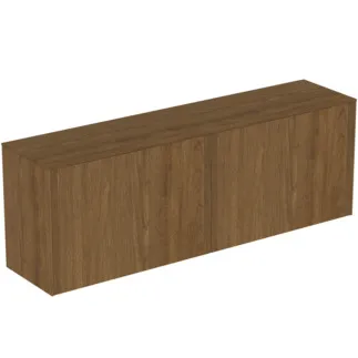 IDEAL STANDARD CONCA - toaletní skříňka 1587x373x550 mm v dekoru tmavý ořech, 4 zásuvky - bez úchytky, plný výsuv, otevírání push-to-open, SoftClosing, předmontováno, dřevo z udržitelných zdrojů, dýha z pravého dřeva #T4331Y5 - tmavý ořech