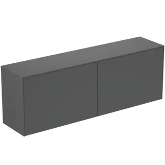 IDEAL STANDARD CONCA - toaletní skříňka 1587x373x550 mm, antracitově matný lak, 4 zásuvky - bez úchytky, plný výsuv, otevírání push-to-open, SoftClosing, předem smontovaná, dřevo z udržitelných zdrojů #T4331Y2 - antracitově matný