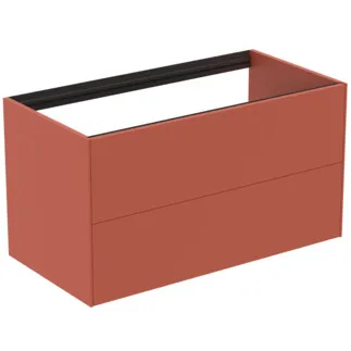 IDEAL STANDARD CONCA - Toaletní stolek 1000x505x540 mm v matném laku Sunset, 2 zásuvky - bez úchytky, plný výsuv, otevírání push-to-open, SoftClosing, předmontované, dřevo z udržitelných zdrojů #T4357Y3 - Sunset matt