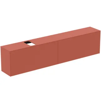IDEAL STANDARD CONCA - Toaletní stolek 2387x373x550 mm v matném laku Sunset, 4 zásuvky - bez úchytky, plný výsuv, otevírání push-to-open, SoftClosing, předmontované, dřevo z udržitelných zdrojů #T4340Y3 - Sunset matt