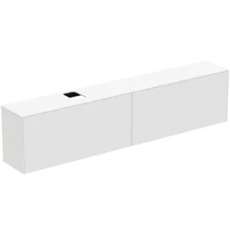 IDEAL STANDARD CONCA - toaletní skříňka 2387x373x550 mm v bílém matném laku, 4 zásuvky - bez úchytky, plný výsuv, otevírání push-to-open, SoftClosing, předem smontovaná, dřevo z udržitelných zdrojů #T4340Y1 - Bílý matný