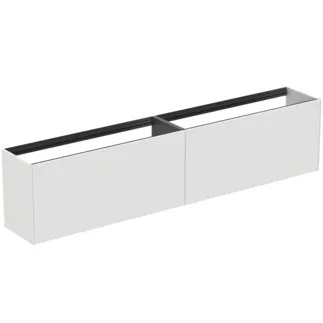 IDEAL STANDARD CONCA - toaletní skříňka 2385x373x540 mm v bílém matném laku, 4 zásuvky - bez úchytky, plný výsuv, otevírání push-to-open, SoftClosing, předem smontovaná, dřevo z udržitelných zdrojů #T4339Y1 - Bílý matný