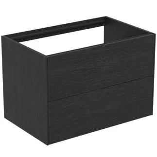IDEAL STANDARD CONCA - Toaletní stolek 800x505x540 mm, dubová dýha s fládrováním, 2 zásuvky - bez úchytky, plný výsuv, otevírání push-to-open, SoftClosing, předmontováno, dřevo z udržitelných zdrojů, pravá dřevěná dýha #T4356Y4 - dub s fládrováním