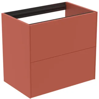 IDEAL STANDARD CONCA - Toaletní stolek 600x373x540 mm v matném laku Sunset, 2 zásuvky - bez úchytky, plný výsuv, otevírání push-to-open, SoftClosing, prostorově úsporný, předem smontovaný, dřevo z udržitelných zdrojů #T4354Y3 - Sunset matt