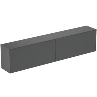 IDEAL STANDARD CONCA - toaletní skříňka 2387x373x550 mm, antracitově matný lak, 4 zásuvky - bez úchytky, plný výsuv, otevírání push-to-open, SoftClosing, předem smontovaná, dřevo z udržitelných zdrojů #T4341Y2 - antracitově matný