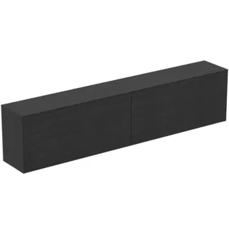 IDEAL STANDARD CONCA - Toaletní stolek 2387x373x550 mm, dubová dýha s fládrováním, 4 zásuvky - bez úchytek, plný výsuv, otevírání push-to-open, SoftClosing, předmontováno, dřevo z udržitelných zdrojů, pravá dřevěná dýha #T4341Y4 - dub s fládrováním