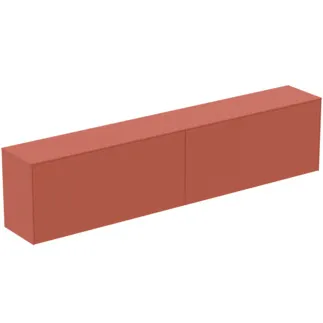 IDEAL STANDARD CONCA - Toaletní stolek 2387x373x550 mm v matném laku Sunset, 4 zásuvky - bez úchytky, plný výsuv, otevírání push-to-open, SoftClosing, předmontované, dřevo z udržitelných zdrojů #T4341Y3 - Sunset matt