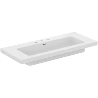 IDEAL STANDARD EXTRA - Nábytkové umyvadlo 1210x510x150 mm v bílém lesku, 3 otvory pro baterii, s přepadem #T437201 - Bílá (Alpine)