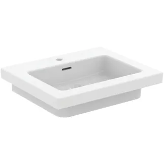 IDEAL STANDARD EXTRA - Nábytkové umyvadlo 610x510x150 mm v bílém hedvábném matu, 1 otvor pro baterii, s přepadem #T4358V1 - Silk white