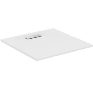 IDEAL STANDARD ULTRAFLAT NEW - Čtvercová sprchová vanička 800x800x25 mm v bílém saténovém provedení, bez výsuvného odpadu - Odolná proti detergentům, světlu, bezbariérová, podle DIN 18040, vysoká 25 mm #T4466V1 - Hedvábně bílá