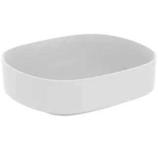 IDEAL STANDARD LINDA-X - Mísa 450x380x130 mm v bílém hedvábném matu, bez otvoru pro baterii, bez přepadu - Diamatec, prostorově úsporné umyvadlo #T4400V1 - hedvábně bílé