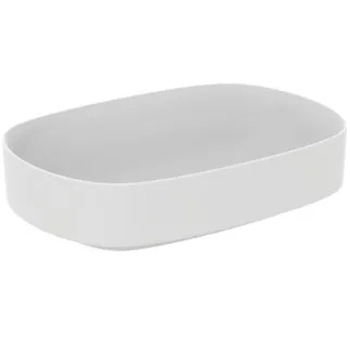 IDEAL STANDARD LINDA-X - Mísa 550x380x130 mm v bílém hedvábném matu, bez otvoru pro baterii, bez přepadu - Diamatec, prostorově úsporné umyvadlo #T4402V1 - hedvábně bílé