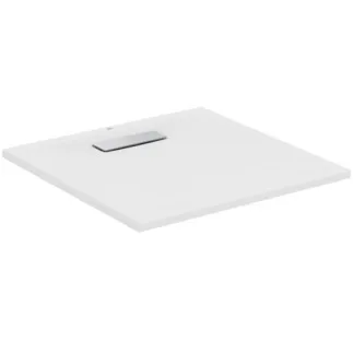 IDEAL STANDARD ULTRAFLAT NEW - Čtvercová sprchová vanička 700x700x25 mm v bílém saténovém provedení, bez výsuvného odpadu - Odolná proti detergentům, světlu, bezbariérová, podle DIN 18040, vysoká 25 mm #T4465V1 - Hedvábně bílá
