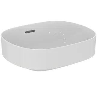 IDEAL STANDARD LINDA-X - mísa 450x380x155 mm v bílé barvě, bez otvoru pro baterii, s přepadem - Diamatec, prostorově úsporné umyvadlo, IdealPlus #T4399MA - White (Alpine) s Ideal Plus