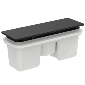 IDEAL STANDARD ULTRAFLAT NEW - Sada odtokových žlabů 220x165x95 mm v černém saténovém provedení #T4493V3 - Black