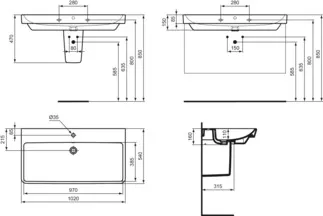 IDEAL STANDARD I.LIFE A - Nástěnný sloupek 195x288x331 mm v bílé barvě - IdealPlus #T4519MA - Bílá (Alpine) s Ideal Plus, obrázek 5