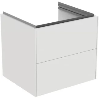 IDEAL STANDARD CONCA - toaletní skříňka 600x505x550 mm v bílém matném laku, 2 zásuvky - bez úchytky, s plným výsuvem, otevírání push-to-open, SoftClosing, předem smontovaná, dřevo z udržitelných zdrojů #T4573Y1 - Bílý matný
