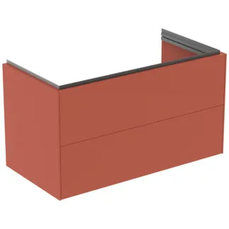 IDEAL STANDARD CONCA - Toaletní stolek 1000x505x550 mm v matném laku Sunset, 2 zásuvky - bez úchytky, plný výsuv, otevírání push-to-open, SoftClosing, předmontované, dřevo z udržitelných zdrojů #T4575Y3 - Sunset matt