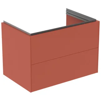 IDEAL STANDARD CONCA - Toaletní stolek 800x505x550 mm v matném laku Sunset, 2 zásuvky - bez úchytky, plný výsuv, otevírání push-to-open, SoftClosing, předmontované, dřevo z udržitelných zdrojů #T4574Y3 - Sunset matt