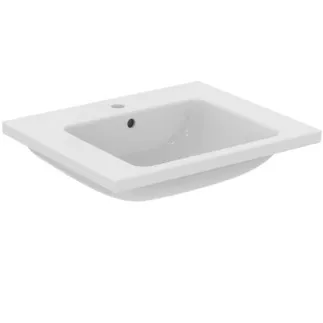 IDEAL STANDARD I.LIFE B - Nábytkové umyvadlo 610x510x180 mm v bílé barvě, 1 otvor pro baterii, s přepadem - IdealPlus #T4605MA - White (Alpine) s Ideal Plus