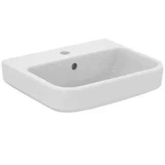 IDEAL STANDARD I.LIFE B - Umyvadlo s ručním oplachováním 450x380x160 mm, bílé lesklé, 1 otvor pro baterii, s přepadem - prostorově úsporné umyvadlo, SmartGuard+ #T4610HY - White (SmartGuard)