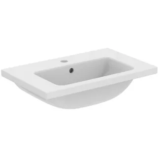 IDEAL STANDARD I.LIFE S - Nábytkové umyvadlo 610x385x180 mm v bílé barvě, 1 otvor pro baterii, s přepadem - prostorově úsporné umyvadlo, IdealPlus #T4590MA - White (Alpine) s Ideal Plus