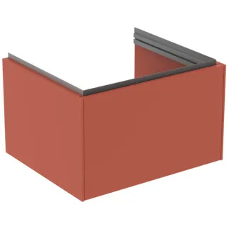 IDEAL STANDARD CONCA - Toaletní stolek 600x505x370 mm v matném laku Sunset, 1 zásuvka - bez úchytky, plný výsuv, otevírání push-to-open, SoftClosing, předem smontovaný, dřevo z udržitelných zdrojů #T4577Y3 - Sunset matt