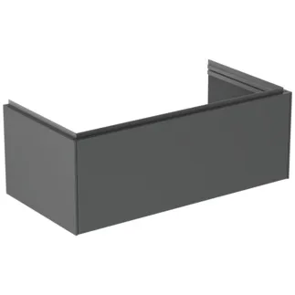 IDEAL STANDARD CONCA - toaletní skříňka 1000x505x370 mm, antracitově matný lak, 1 zásuvka - bez úchytky, plný výsuv, otevírání push-to-open, SoftClosing, předem smontovaná, dřevo z udržitelných zdrojů #T4579Y2 - antracitově matný