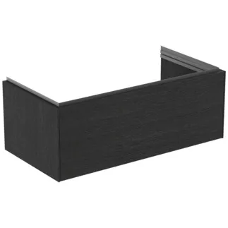 IDEAL STANDARD CONCA - Toaletní stolek 1000x505x370 mm, dubová dýha s fládrováním, 1 zásuvka - bez úchytky, plný výsuv, otevírání push-to-open, SoftClosing, předmontováno, dřevo z udržitelných zdrojů, pravá dřevěná dýha #T4579Y4 - dub s fládrováním