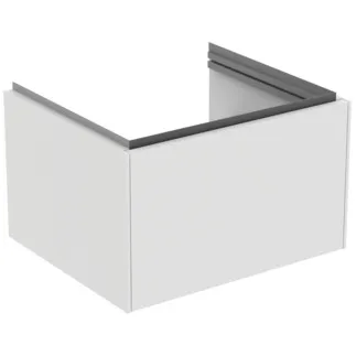 IDEAL STANDARD CONCA - toaletní skříňka 600x505x370 mm v bílém matném laku, 1 zásuvka - bez úchytky, plný výsuv, otevírání push-to-open, SoftClosing, předmontovaná, dřevo z udržitelných zdrojů #T4577Y1 - Bílý matný