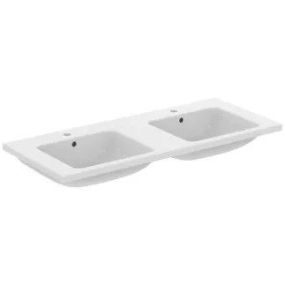 IDEAL STANDARD I.LIFE B - Dvojité nábytkové umyvadlo 1210x515x180 mm v bílé barvě, 2 otvory pro baterii, s přepadem - IdealPlus #T4602MA - Bílá (Alpine) s Ideal Plus