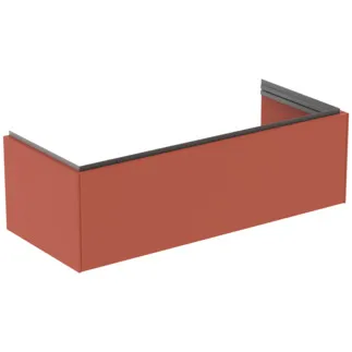 IDEAL STANDARD CONCA - Toaletní stolek 1200x505x370 mm v matném laku Sunset, 1 zásuvka - bez úchytky, plný výsuv, otevírání push-to-open, SoftClosing, předem smontovaný, dřevo z udržitelných zdrojů #T4580Y3 - Sunset matt