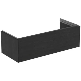 IDEAL STANDARD CONCA - Toaletní stolek 1200x505x370 mm, dubová dýha s fládrováním, 1 zásuvka - bez úchytky, plný výsuv, otevírání push-to-open, SoftClosing, předmontováno, dřevo z udržitelných zdrojů, pravá dřevěná dýha #T4580Y4 - dub s fládrováním