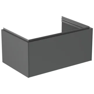 IDEAL STANDARD CONCA - toaletní stolek 800x505x370 mm, antracitově matný lak, 1 zásuvka - bez úchytky, plný výsuv, otevírání push-to-open, SoftClosing, předmontovaný, dřevo z udržitelných zdrojů #T4578Y2 - antracitově matný