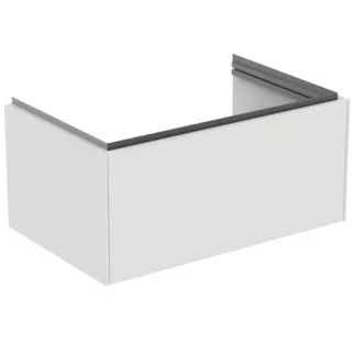 IDEAL STANDARD CONCA - Toaletní stolek 800x505x370 mm v bílém matném laku, 1 zásuvka - bez úchytky, plný výsuv, otevírání push-to-open, SoftClosing, předem smontovaný, dřevo z udržitelných zdrojů #T4578Y1 - Bílý matný