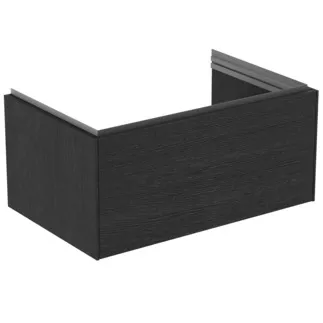 IDEAL STANDARD CONCA - Toaletní stolek 800x505x370 mm, dubová dýha s fládrováním, 1 zásuvka - bez úchytky, plný výsuv, otevírání push-to-open, SoftClosing, předem smontovaný, dřevo z udržitelných zdrojů, pravá dřevěná dýha #T4578Y4 - dub s fládrováním
