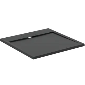 IDEAL STANDARD ULTRA FLAT S I.LIFE - Čtvercová sprchová vanička 800x800x30 mm v černé barvě - antibakteriální, protiskluzový povrch, bezbariérová, v souladu s DIN 18040, možnost řezání na míru, opravitelná, výška 30 mm #T5229FV - břidlice