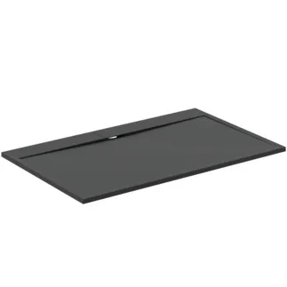 IDEAL STANDARD ULTRA FLAT S I.LIFE - Obdélníková sprchová vanička 1600x1000x30 mm v černé barvě - antibakteriální, protiskluzový povrch, bezbariérová, v souladu s DIN 18040, možnost řezání na míru, opravitelná, výška 30 mm #T5232FV - břidlice