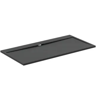 IDEAL STANDARD ULTRA FLAT S I.LIFE - Obdélníková sprchová vanička 1800x900x30 mm v černé barvě - antibakteriální, protiskluzový povrch, bezbariérová, v souladu s DIN 18040, možnost řezání na míru, opravitelná, výška 30 mm #T5230FV - břidlice