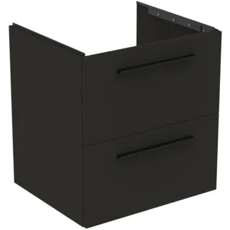 IDEAL STANDARD I.LIFE B - Toaletní stolek 600x505x630 mm v karbonově šedé matné barvě, 2 zásuvky - SoftClosing, Předmontováno, Dřevo z udržitelných zdrojů #T5270NV - Karbonově šedá barva