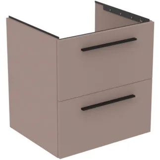 IDEAL STANDARD I.LIFE B - Toaletní stolek 600x505x630 mm v béžové matné barvě, 2 zásuvky - SoftClosing, Předmontováno, Dřevo z udržitelných zdrojů #T5270NH - Greige
