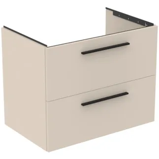 IDEAL STANDARD I.LIFE B - Toaletní stolek 800x505x630 mm v pískově béžové matné barvě, 2 zásuvky - SoftClosing, Předmontováno, Dřevo z udržitelných zdrojů #T5272NF - Pískově béžová barva