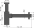 Obrázek ALCA PLAST sifon umyvadlový DESIGN 5/4"x32mm, celokovový černý #A400BLACK
