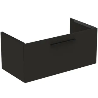 IDEAL STANDARD I.LIFE B - Toaletní stolek 1000x505x440 mm v matné uhlíkové šedi, 1 zásuvka - SoftClosing, Předmontováno, Dřevo z udržitelných zdrojů #T5275NV - Uhlíkově šedá