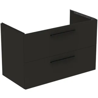 IDEAL STANDARD I.LIFE B - Toaletní stolek 1000x505x630 mm v karbonově šedé matné barvě, 2 zásuvky - SoftClosing, Předmontováno, Dřevo z udržitelných zdrojů #T5276NV - Karbonově šedá barva